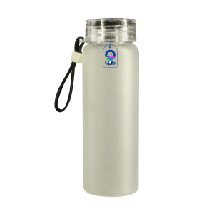 Botella De Vidrio Esmerilada con Tapa de Plástico, Correa de Silicón De 500ml - CPS México