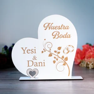 Centro de mesa Corazón Bodas