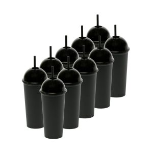 ¡Compra Rápida! Kit de 10 Vasos SATURN 20 OZ tapa domo y popote