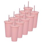 ¡Compra Rápida! Kit de 10 Vasos SUN 24 OZ tapa plana y popote