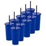 ¡Compra Rápida! Kit de 10 Vasos SUN SLIM 20 OZ tapa plana y popote