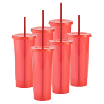 ¡Compra Rápida! Kit de 6 Vasos STELLAR 34 OZ tapa plana y popote