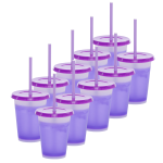 Kit Diversión Vasos SUN SLIM 12 OZ tapa plana con popote - Efecto Mágico