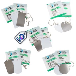 Llavero de Acero Inoxidable Doble Cara Blanco / Plata - CPS México