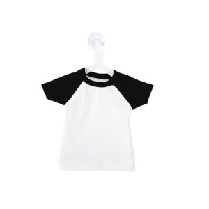 Mini playera con gancho blanco y negro para sublimación Sublimarts