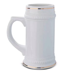 Tarro Cervecero 22oz Con Aro Dorado Superior E Inferior