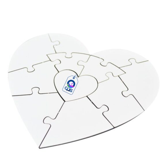 Rompecabezas de MDF 5mm Corazón 16cm x 16cm 11 piezas de Ensamble - CPS México