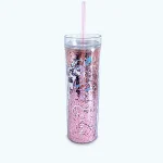 Vaso Recto con Glitter y Estampado Holográfico (10 pz)